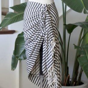 Tulum Stripe Sarong/Skirt w/Tassels
